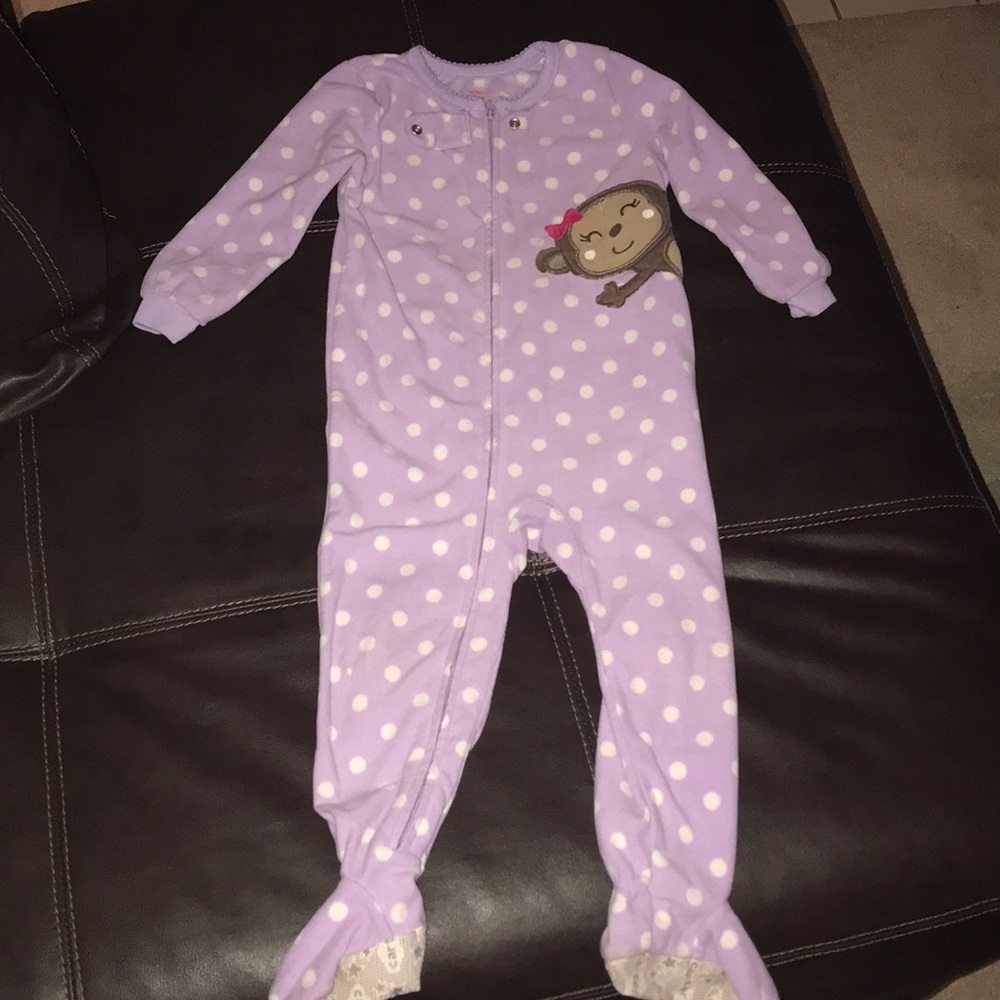 Carters little girl footie pajamas size 24M